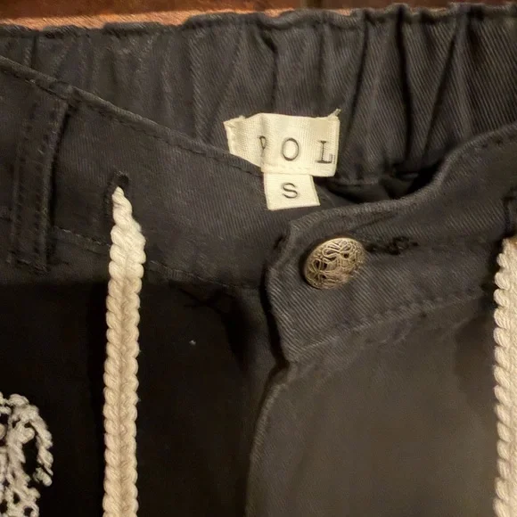 POL Black Cargo Pants joggers S small new distressed pants - Picture 3 of 4